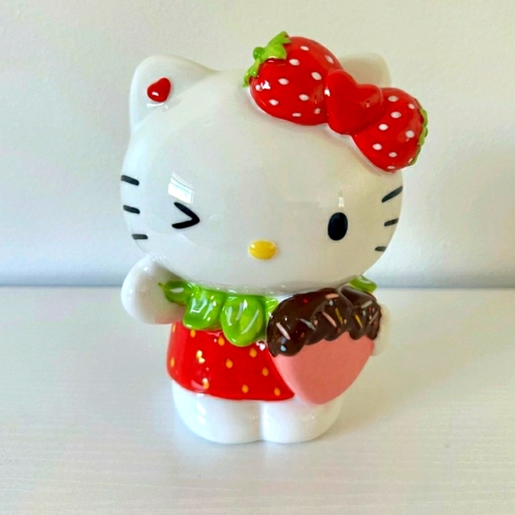 Blue Sky Clayworks Hello Kitty With Strawberry Bow Figurine